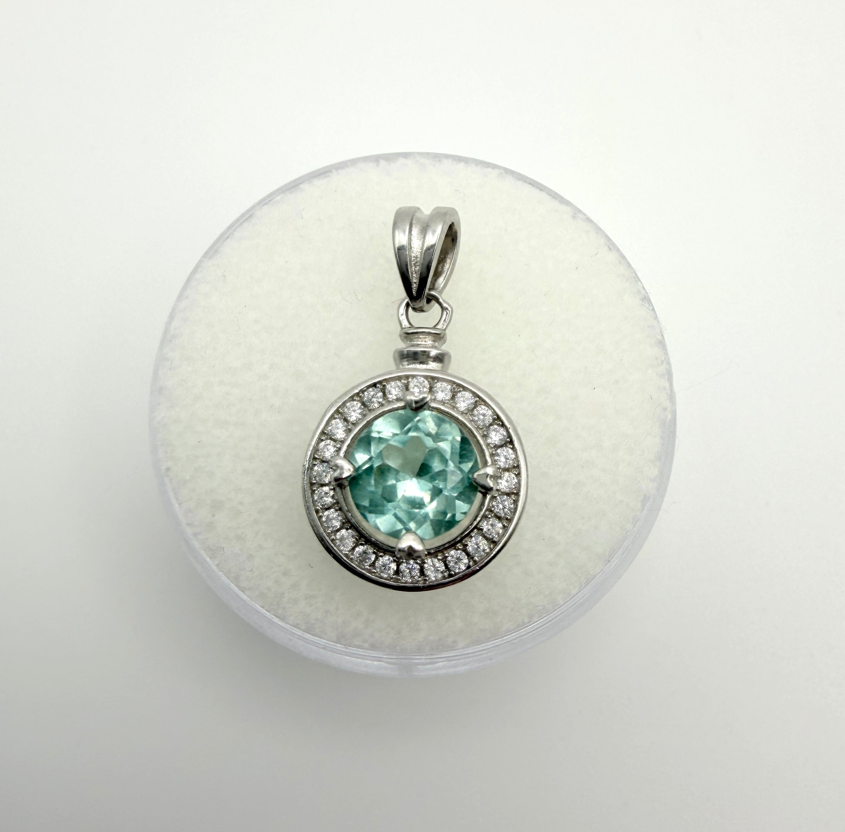 Lab Sapphire Sterling Silver Pendant